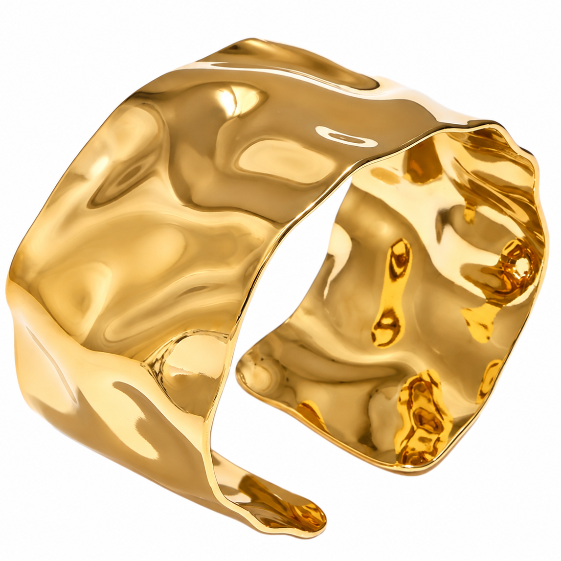 Aurea Sculpt Cuff Armreif auf weißem Hintergrund