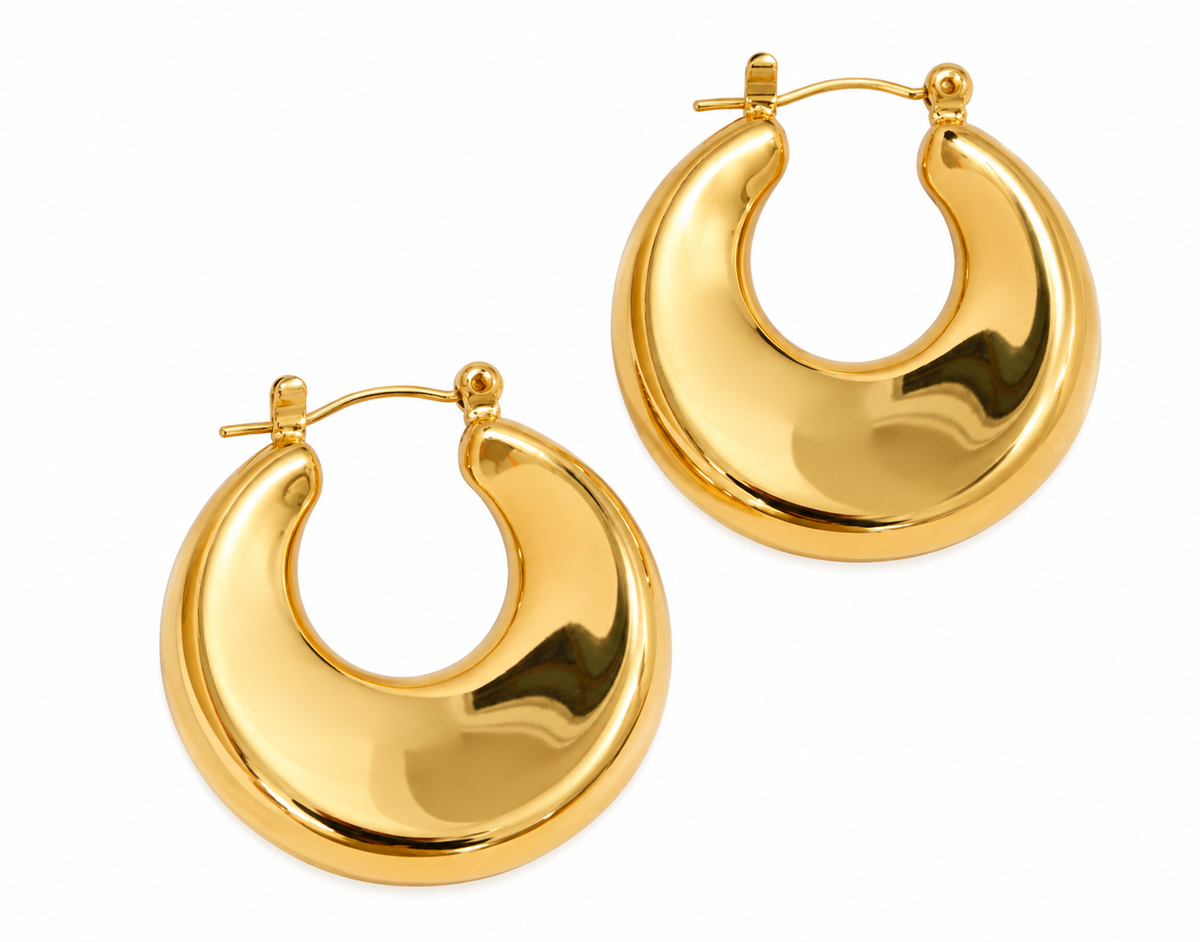 Elara Bold Hoop Creolen – Creolen aus Edelstahl, vergoldet, voluminös und hohl