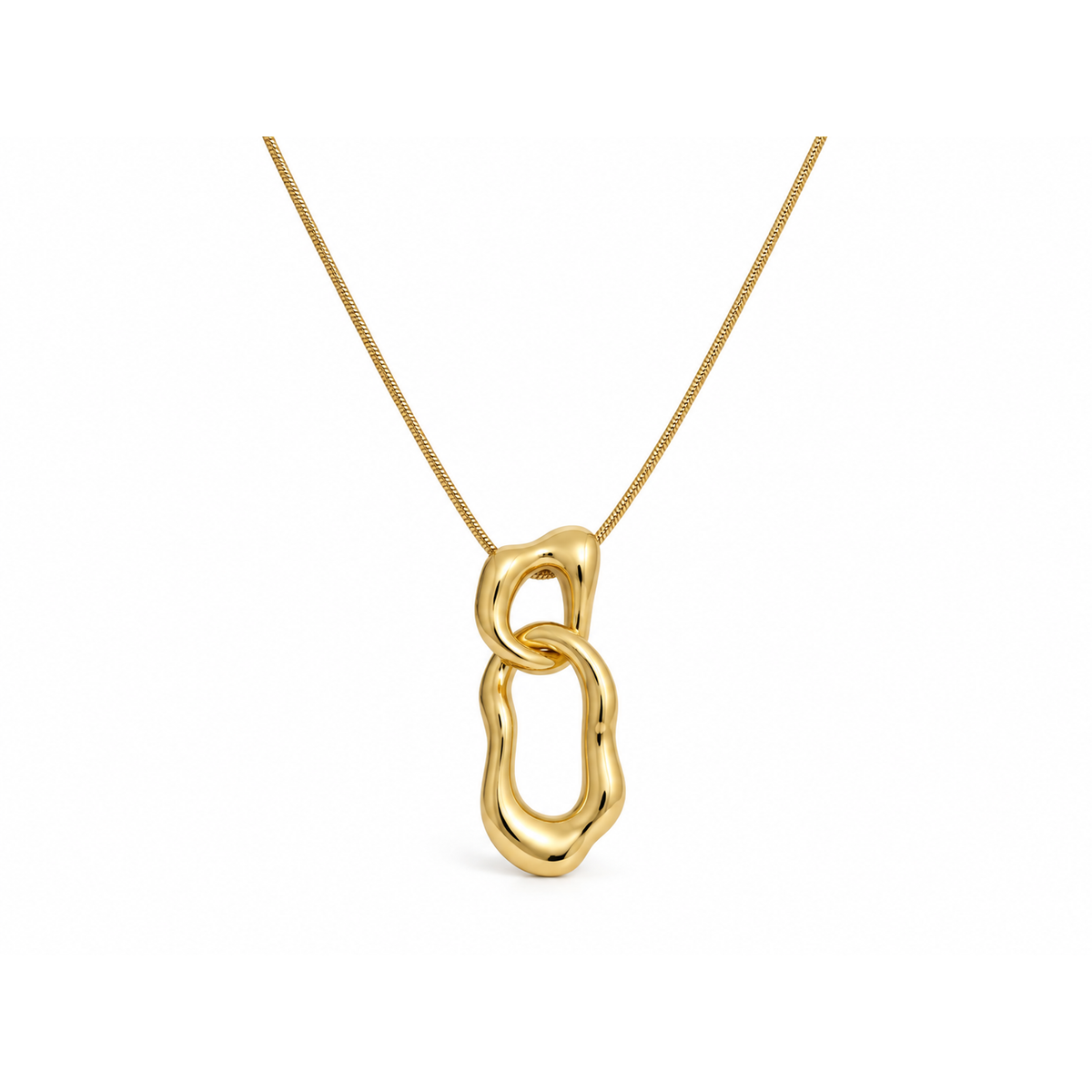 Orelis Loop Kette – Halskette aus Edelstahl, vergoldet, drei ineinandergreifende Loops