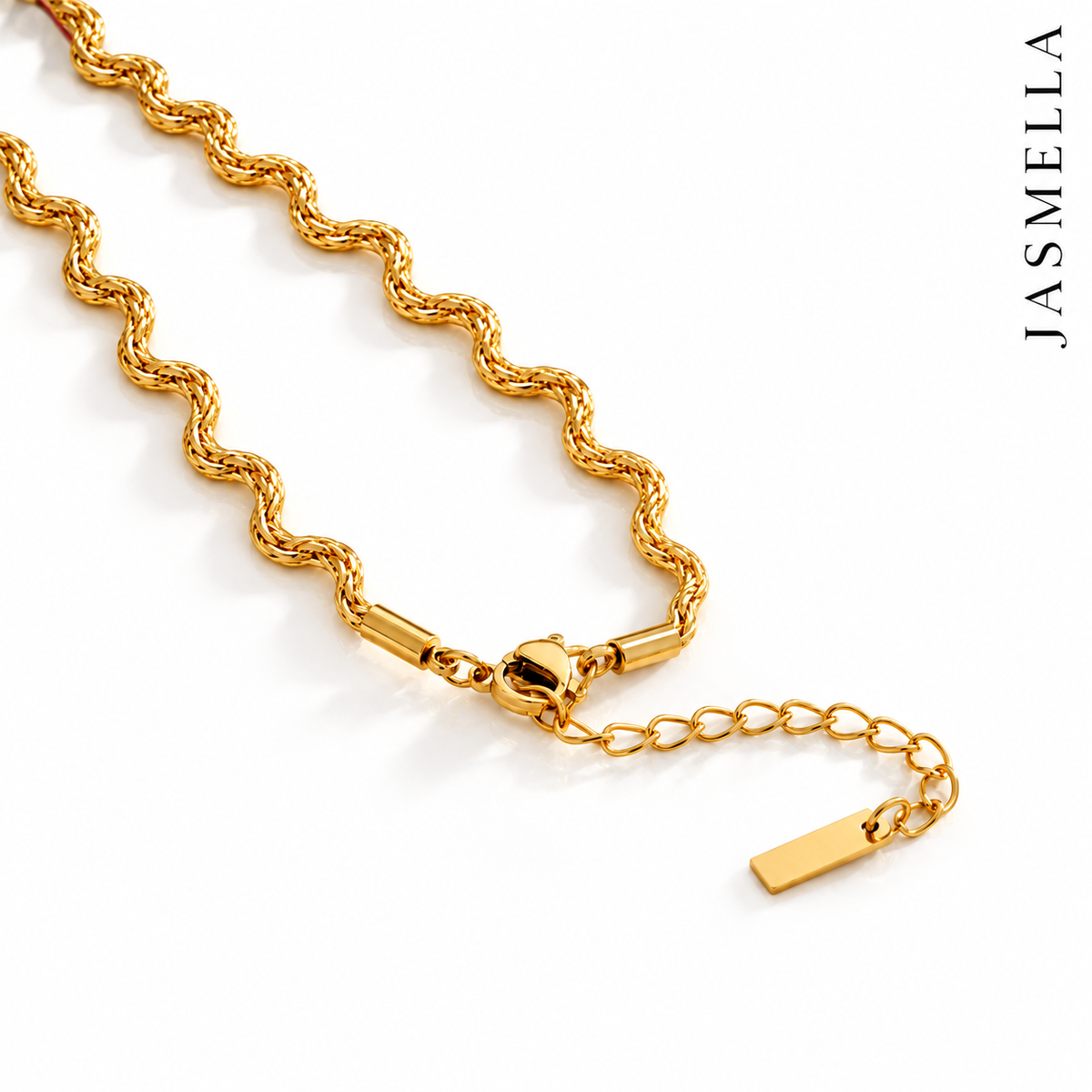 Selira Twist Kette – gedrehte Kette aus Edelstahl, vergoldet, wellenförmige Struktur – Ansicht 5
