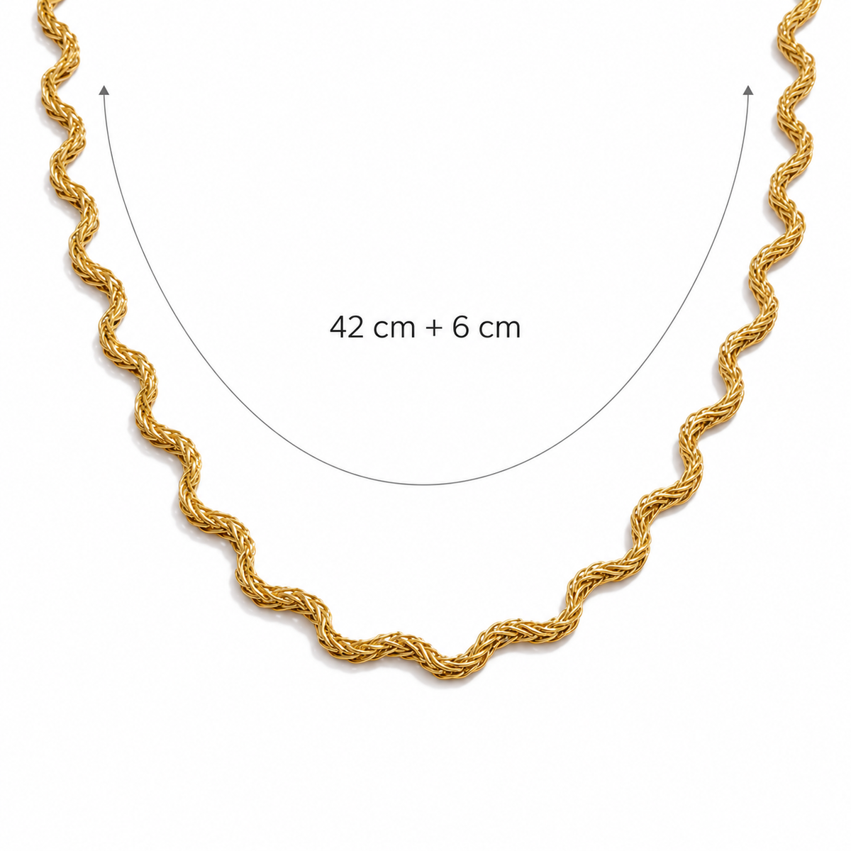 Selira Twist Kette – gedrehte Kette aus Edelstahl, vergoldet, wellenförmige Struktur – Ansicht 2