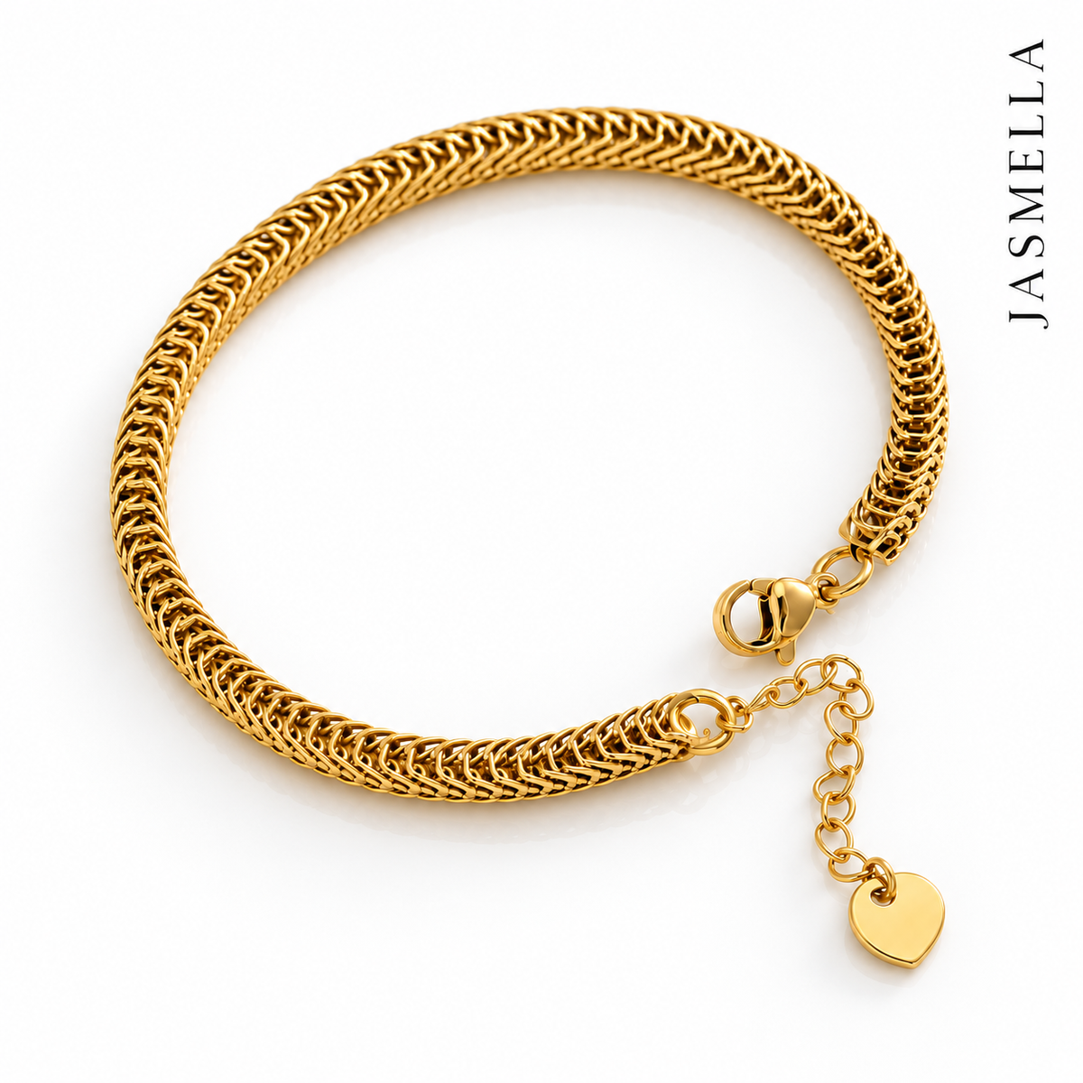 Sorella Armband – Armband aus Edelstahl, vergoldet, klare Form mit 4 mm Stärke – Ansicht 3