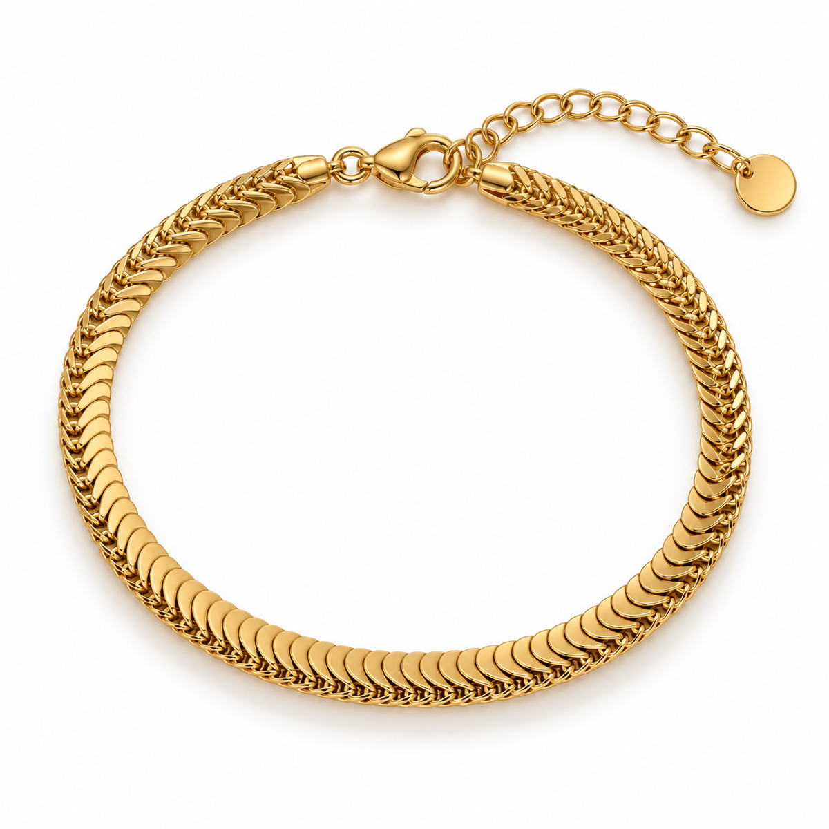 Sorella Armband – Armband aus Edelstahl, vergoldet, klare Form mit 4 mm Stärke